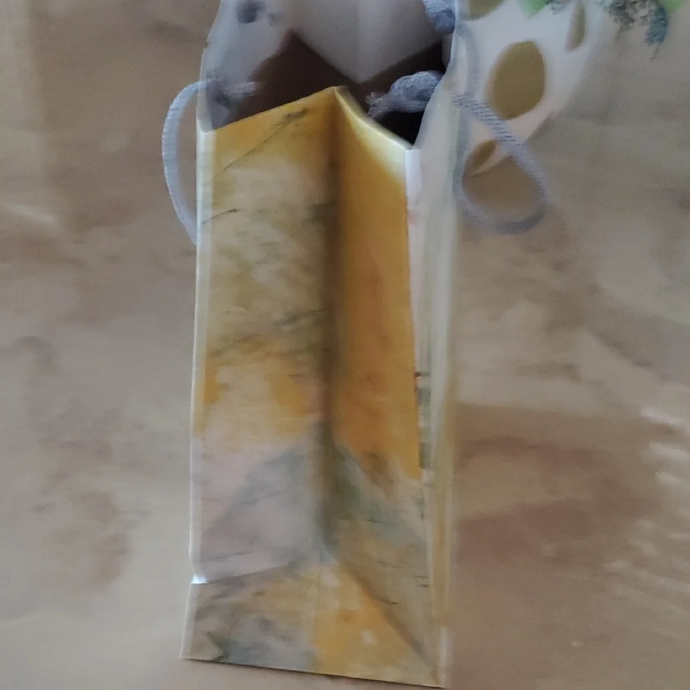 Anthropologie Monogram 'A' Gift Bag - Green and Yellow